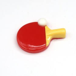 Miniatura de Raqueta de Tenis de Mesa en Resina de Cristal – Accesorio para Casa de Muñecas