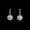 Pendientes en forma de palas de ping-pong con circonita