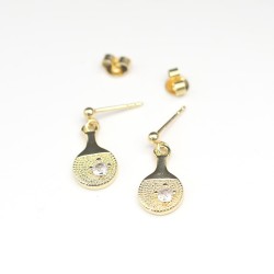 Table Tennis Racket Shaped Earrings
