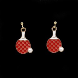 Table Tennis Racket Shaped Earrings