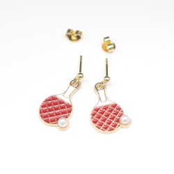 Table Tennis Racket Shaped Earrings