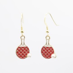 Table Tennis Racket Shaped Earrings