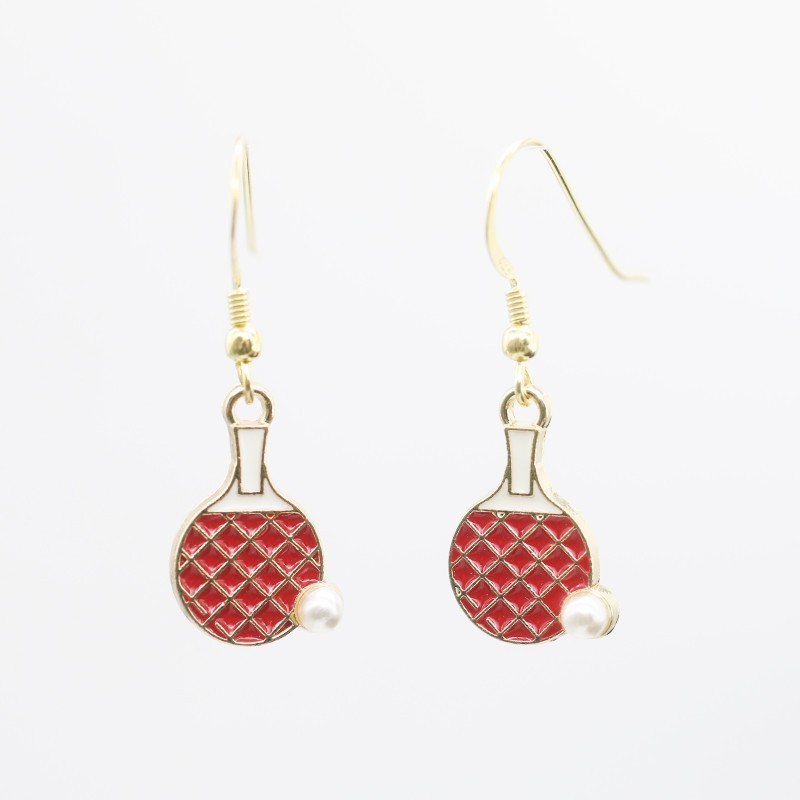 Table Tennis Racket Shaped Earrings Table Tennis Racket Shaped Earrings