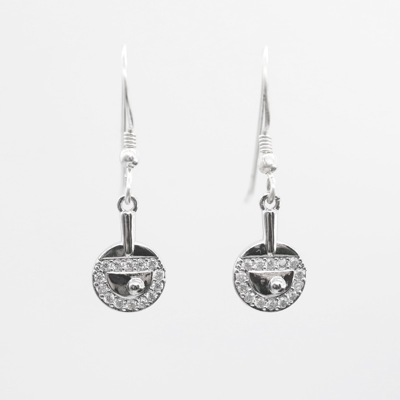 Table Tennis Racket Earrings with circon Table Tennis Racket Earrings with circon