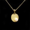 Table Tennis Racket Shaped Gold Plated Pendant