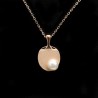 Table Tennis Racket Shaped Rose Gold Plated Pendant