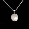 Table Tennis Racket Shaped Silver Pendant
