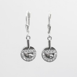 Table Tennis Racket Earrings with circon