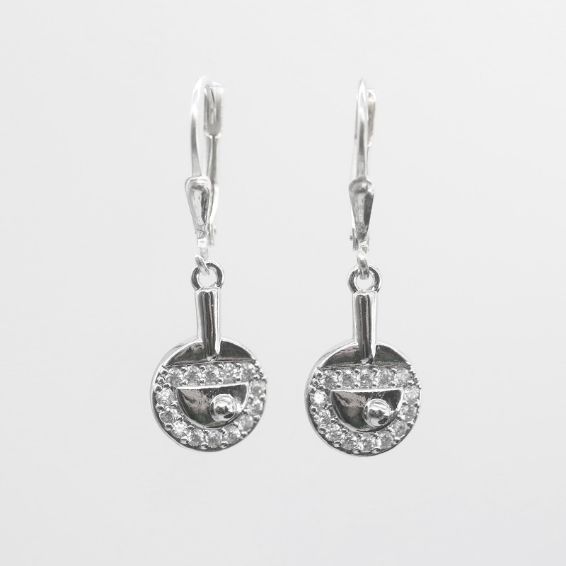 Table Tennis Racket Earrings with circon Table Tennis Racket Earrings with circon