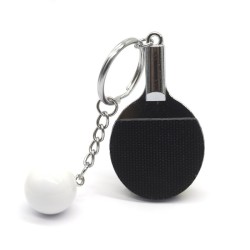 Metal Keychain "Mini Racket with the ball"